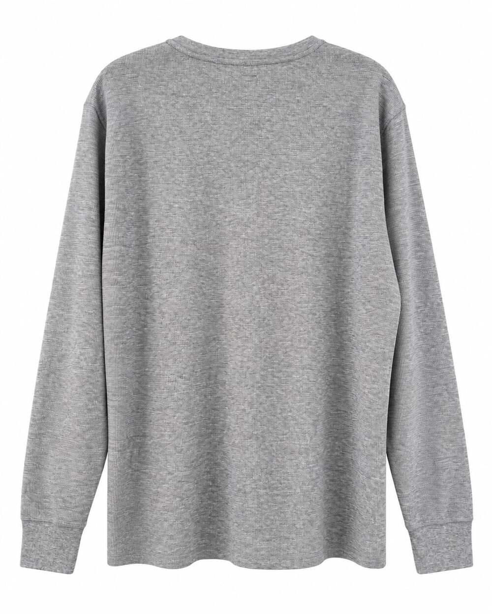 Polo Ralph Lauren Waffle Knit Thermal Shirt Gray Preppy Classic Crewneck Top XL - Picture 3 of 5